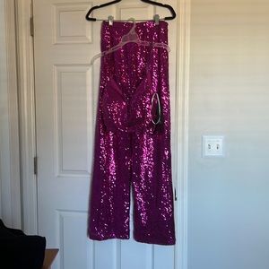 Lulus pink sequin two piece set